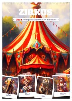 Zirkus. Manege frei! Willkommen im nostalgischen Wunderland (Wandkalender 2024 DIN A2 hoch), CALVENDO Monatskalender von Hurley,  Rose