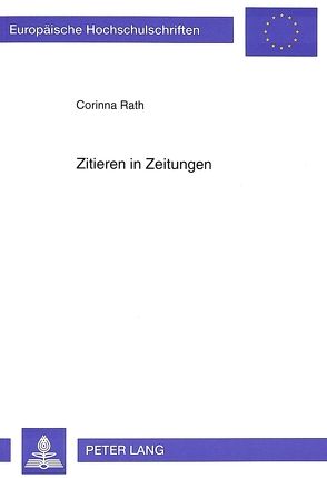 Zitieren in Zeitungen von Rath,  Corinna