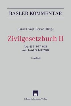 Zivilgesetzbuch II von Bauer,  Thomas, Bessenich,  Balthasar, Bösch,  René, Breitschmid,  Peter, Brogli,  Eduard, Brunner,  Christoph, Däppen,  Robert K., Ernst,  Wolfgang, Fankhauser,  Roland, Forni,  Rolando, Geiser,  Thomas, Giampaolo,  Davide, Gross,  Dominique, Grüninger,  Harold, Guyer,  Rahel, Honsell,  Heinrich, Huguenin,  Claire, Huwiler,  Bruno, Isler,  Peter R., Jeitziner,  Roland, Jenny,  David, Keller Lüscher,  Katrin, Kley,  Andreas, Lardelli,  Flavio, Lehmann,  Urs, Leu,  Daniel, Lüchinger,  Adolf, Mooser,  Michel, Müller,  Roland M, Petitpierre,  Etienne, Piatti,  Giorgio, Rampini,  Corrado, Reusser,  Ruth E., Rey,  Heinz, Schaufelberger,  Peter Carl, Schmid,  Jürg, Schmid-Tschirren,  Christina, Schulin,  Hermann, Schwander,  Ivo, Staehelin,  Daniel, Strebel,  Lorenz, Thurnherr,  Christoph, Vischer,  Markus, Vogt,  Nedim Peter, Wichtermann,  Jürg, Wiegand,  Wolfgang, Zogg,  Samuel