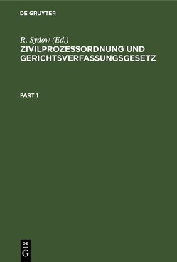 Zivilprozeßordnung und Gerichtsverfassungsgesetz von Busch,  L., Krantz,  Walter, Sydow,  R., Triebel,  Franz