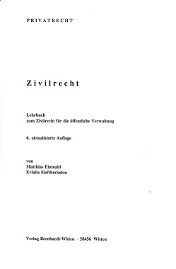 Zivilrecht von Einmahl,  Matthias, Eleftheriadou,  Evlalia