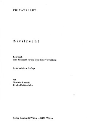 Zivilrecht von Einmahl,  Matthias, Eleftheriadou,  Evlalia