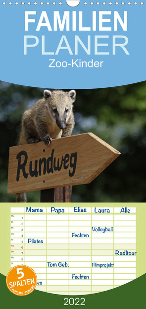 Familienplaner Zoo-Kinder (Wandkalender 2022 , 21 cm x 45 cm, hoch) von Pferdografen.de