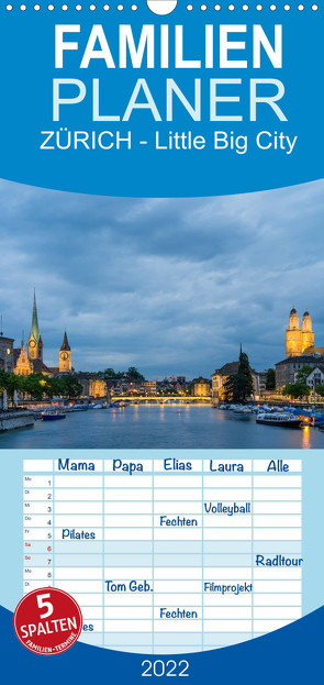 Familienplaner ZÜRICH – Little Big City (Wandkalender 2022 , 21 cm x 45 cm, hoch) von Caccia,  Enrico