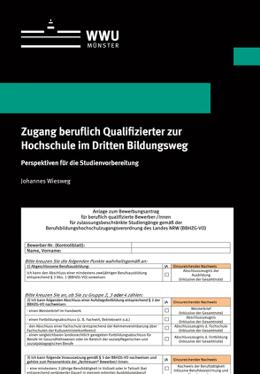 Zugang beruflich Qualifizierter zur Hochschule im Dritten Bildungsweg von Wiesweg,  Johannes