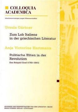 Zum Lob Italiens in der griechischen Literatur von Gärtner,  Ursula, Hartmann,  Anja Victorine