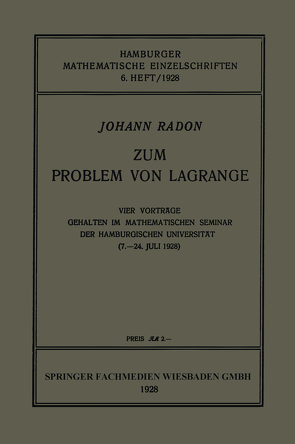 Zum Problem von Lagrange von Radon,  Johann