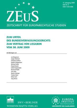 Zum Urteil des Bundesverfassungsgerichts zum Vertrag von Lissabon vom 30. Juni 2009