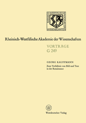 Zum Verhältnis von Bild und Text in der Renaissance von Kauffmann,  Georg