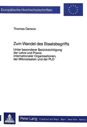 Zum Wandel des Staatsbegriffs von Darsow,  Thomas