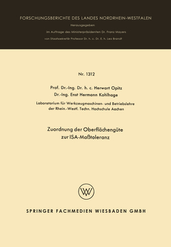 Zuordnung der Oberflächengüte zur ISA-Maßtoleranz von Opitz,  Herwart