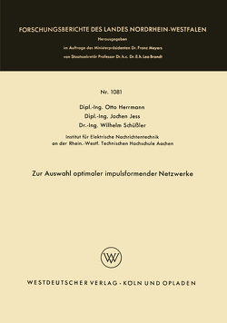 Zur Auswahl optimaler impulsformender Netzwerke von Herrmann,  Otto