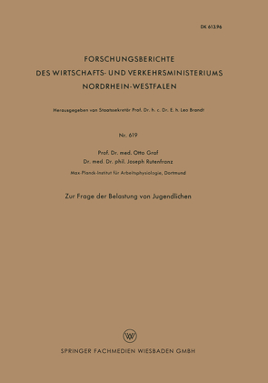 Zur Frage der Belastung von Jugendlichen von Graf,  Otto