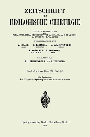 Zur Frage der Hydronephrose bei infantiler Phimose von Raphaelson,  Lilli