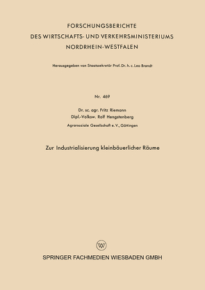 Zur Industrialisierung kleinbäuerlicher Räume von Riemann,  Fritz