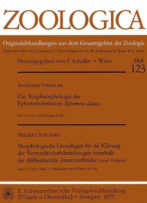 Zur Kopfmorphologie der Ephemeridenlarven Ephemera danica. – Schubart, Herbert: Morphologische Grundlagen für die Klärung der Verwandtschaftsbeziehungen innerhalb der Milbenfamilie Ameronothridae (Acar, Oribatei) von Strenger,  Anneliese