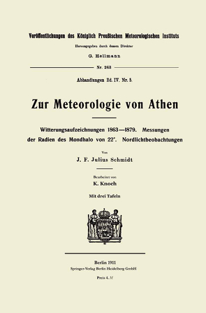 Zur Meteorologie von Athen von Knoch,  Karl, Schmidt,  Johann Friedrich Julius