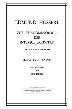 Zur Phänomenologie der Intersubjektivität von Husserl,  Edmund, Kern