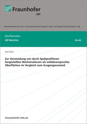 Zur Verwendung von durch Spaltprofilieren hergestellten Blechstrukturen als wälzbeanspruchte Oberflächen im Vergleich zum Ausgangszustand. von Karin,  Ivan