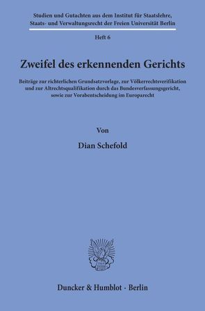 Zweifel des erkennenden Gerichts. von Schefold,  Dian