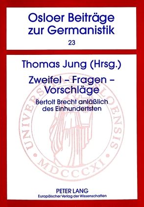 Zweifel – Fragen – Vorschläge von Jung,  Thomas