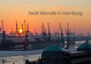 Zwölf Monate in Hamburg (Tischkalender 2023 DIN A5 quer) von Caladoart